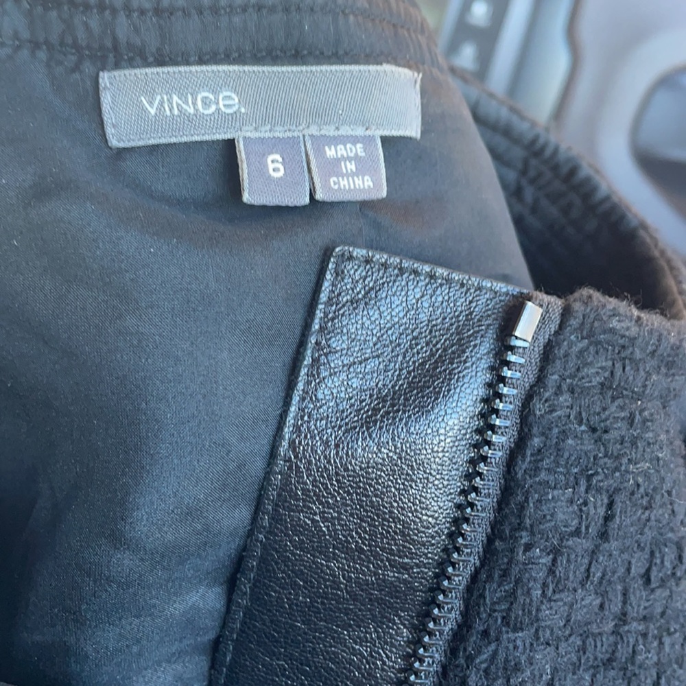 🧥Vince wool basket weave leather zip moto jacket ❤️ - Picture 8 of 9